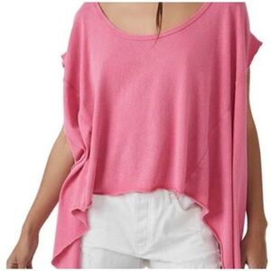 Free People We the Free Care Angel Tee Pink Oversized T-shirt Top Size Small New